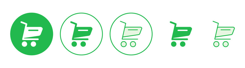 Shopping icon set. Shopping cart icon. Trolley icon vector
