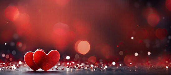 Obraz premium Valentines card with abstract red hearts