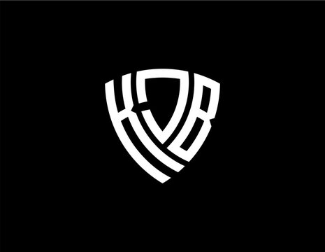 KJB creative letter shield logo design vector icon illustration