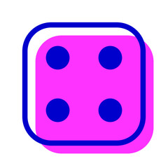 サイコロ、4を表す2色スタイルのアイコン