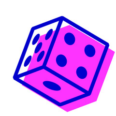 サイコロを表す2色スタイルのアイコン