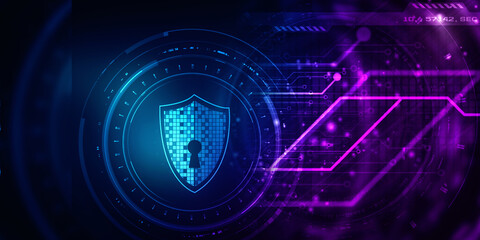 2d illustration Security concept - shield 