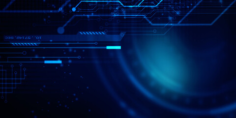 2d illustration Abstract futuristic electronic circuit technology background