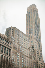 Fototapeta premium The New York City Skyline During a Foggy Morning