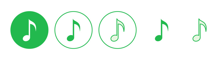 Music icon set. note music icon vector