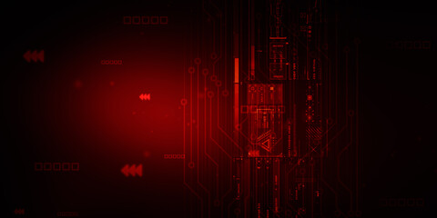 2d illustration Abstract futuristic electronic circuit technology background