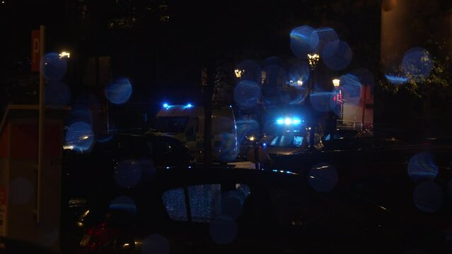 Ambulances en intervention.