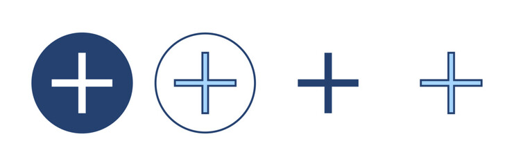 Plus icon vector. Add plus sign and symbol