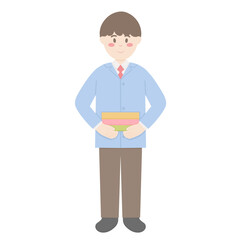 Male college student with backpack 