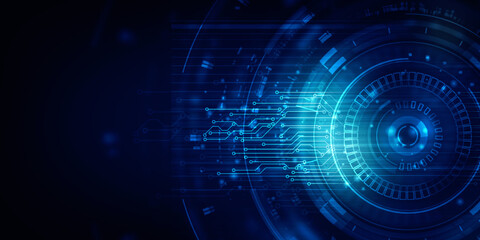 2d illustration Abstract futuristic electronic circuit technology background