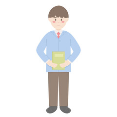 Male college student with book 