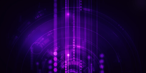 2d illustration Abstract futuristic electronic circuit technology background