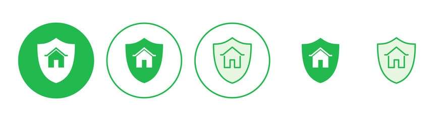 Home insurance icon set. home protection icon