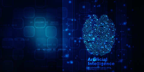 2d illustration Artificial Intelligence (AI) concept
