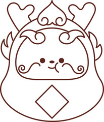 Chinese New Year 2024, the year of the Dragon, red and gold line art characters