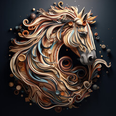 An Amazing Head of Horse Shio with solar system model