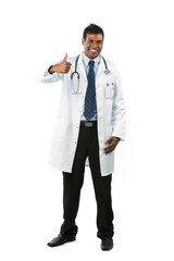 Happy Indian Doctor with thumb up.