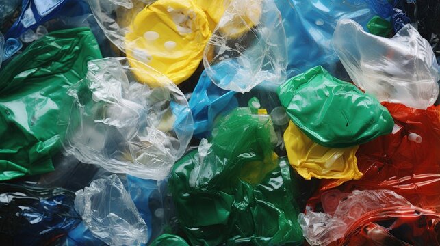 Close-up of plastic recycling symbol 04 PE-LD (Low-density polyethylene) Plastic packaging