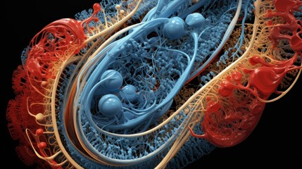 Detailed structure of mitochondrial genes. - obrazy, fototapety, plakaty