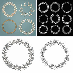 flourish swirl ornate invitation sketch doodle ornament wedding round border greeting laurel frame