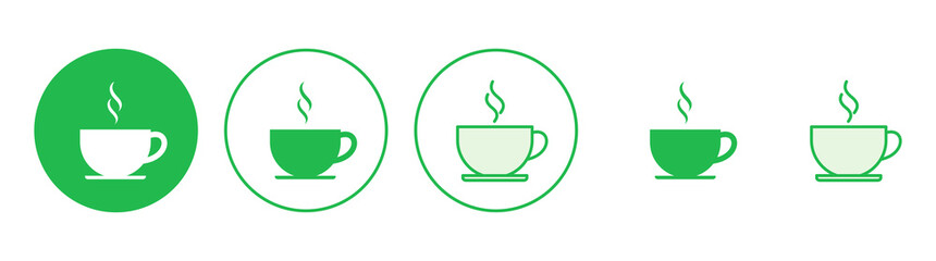 Coffee cup icon set. cup a coffee icon vector.