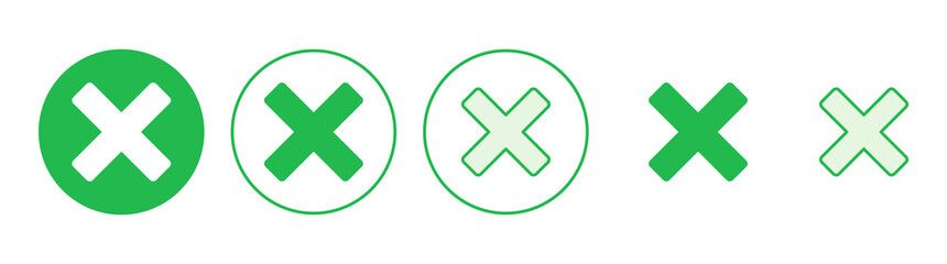 Close icon set. Delete icon vector. cross sign