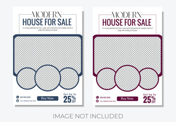 Modern real estate flyer, brochure design template with 2 color. real estate flyer brochure design template with abstract background . 