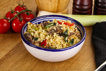 Bulgur with lamb and vegetables