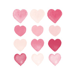 水彩ハートセット 半透明