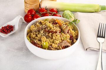 Bulgur with lamb and vegetables