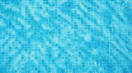 Obraz premium Swimming pool top view close-up. Pool water surface background with copy space. Texture of square mosaic blue tiles in a spa wellness center. Drain grids for water in the pool.