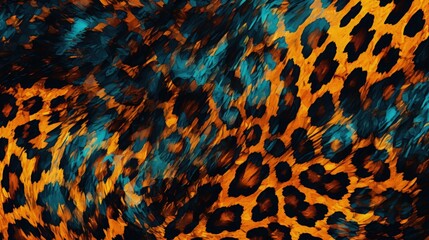 abstract color painting leopard skin pattern