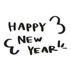 HAPPY NEW YEAR、手書きの文字、新年素材