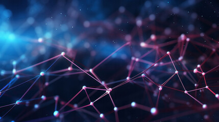 Fototapeta premium Network connection of points and lines. Data technology digital background. 3D render