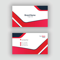 White Business Card With Red Details