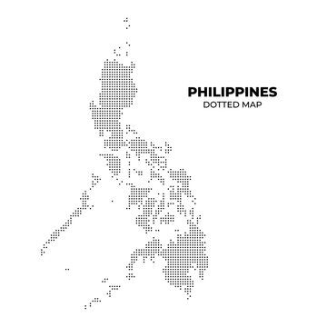 black halftone dotted philippines map illustration vector