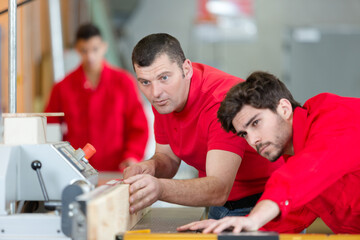 portrait of wood processing apprentice