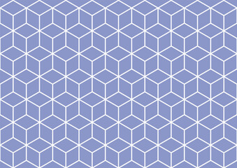 Isometric box pattern wallpaper. Background. Isometric shape. Print design. Graphic design. Vector pattern. Geometric pattern. Fabric. Decorative. Ornaments. Blue and white colour tone. Form. - obrazy, fototapety, plakaty