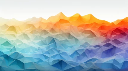 Papier Peint photo Montagnes Colorful digital facet design in the shape of sound waves or mountain on white background