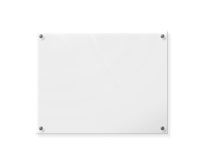 3d illustration of realistic glass panel sign board on transparent background - obrazy, fototapety, plakaty