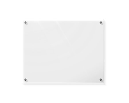 3d illustration of realistic glass panel sign board on transparent background