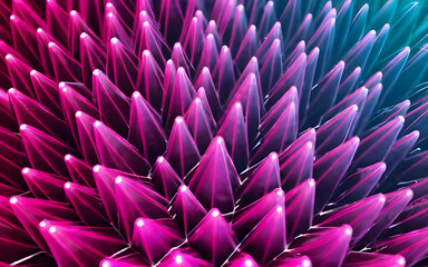3d render abstract neon background, geometric sci-fi wallpaper ai generative 