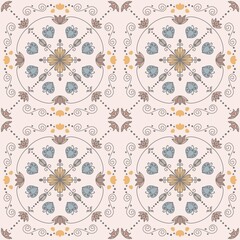 Abstract seamless lace pattern. Vintage seamless ornamental background. Fashion textile design,  Ceramic or rapping paper design
