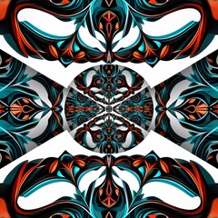  3D render kaleidoscope art pattern background tile - 671417920