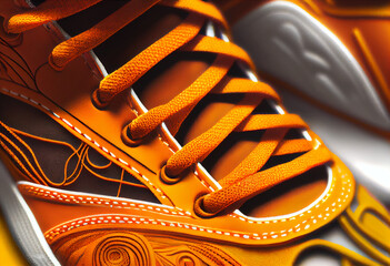 Detailed close-up view of men's sports shoes. Men's sneakers. Igenerated abstract illustration.