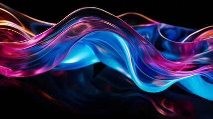 Fototapeta premium Abstract holographic, fluid liquid and trendy gradients, 3d render on black background