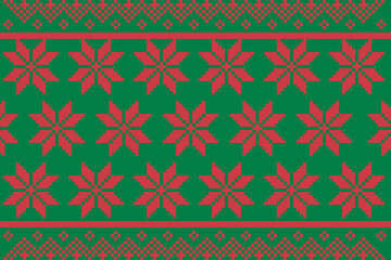 Pixel style Christmas and New Year festive background.