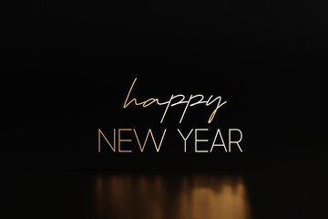 The joy of welcoming a gift-like new year. 3d rendering.
