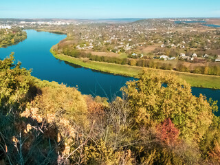 Moldova Soroca. View of the Dniester River from above