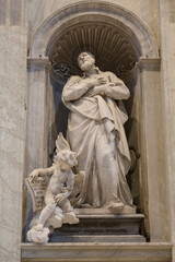 Obraz premium Sculpture of the Catholic Saint Philip Neri in the interior of St. Peter's Cathedral in the Vatican